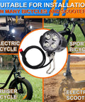 Electric Bike Front Light 200 Lumen Headlight With 2 Pin Waterproof Connector, 12V To 60V on bicycles and scooters