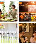 Outdoor String Lights For Patio And Backyard Waterproof IP65 Commercial Grade Vintage Edison Bulbs Shatterproof 72 Plus 3 ST38 For Porch Bistro Cafe Backyard Decor 150 Feet Two 75 Foot Runs Party Ready Vibe in various settings.