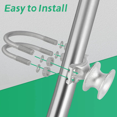 Mini Cantilever Gate Rollers Kit Fits Two And Three Eighths Inch Post And One And Five Eighths Inch Rail Sliding Gate Hardware installation view