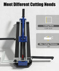 31 Inch Heavy Duty Manual Tile Cutter With Reinforced Tungsten Wheel shows cutting width and max thickness specifications.