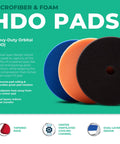 5.5 Inch HDO Foam Polishing Pad Kit 3 Pack For Pro Grade Buffing Heavy Duty Orbital Pads with Tapered Edge and Dense Foam