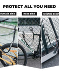 Heavy Duty 23.4 Inch Square Chain Bike And Scooter Lock With Key Copper Keys Nylon Cover ABS Body Zinc Alloy Core A3 Chrome Plated Steel Chain Polypropylene Sleeve Durable Anti Theft For Street Campus And Commuter Use on bike and scooter