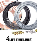 Brake line tubing coil set, copper-nickel alloy, non-magnetic, 1/4 in × 25 ft, with brass fittings