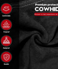 Leather Welding Jacket Built Tough For Welders, Heavy Duty Cowhide With Heat And Flame Resistance texture and features