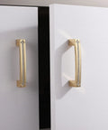 Gold Crystal Cabinet Pulls For Kitchen And Bathroom, 3.8 Inch Hole Centers, Zinc Alloy With Czech Crystals, installed on cabinets