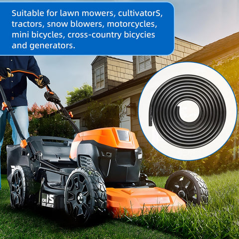 Lawn mower and rolled 10 Ft Quarter Inch ID Fuel Line Hose Kit With 20 Clamps For Small Gas And Diesel Engines Generators And Powersports