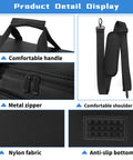 Large Travel Gig Bag For Cables And DJ Gear With Separate Compartments And Mesh Pockets showing handle, zipper, strap, fabric, and bottom.