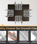 16 Pack No Sweat Drywall Repair Clips For Wall Patch Fixes Rust Resistant Stainless Steel Plasterboard Joint Connectors on wall