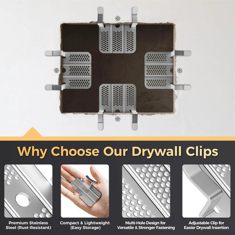 16 Pack No Sweat Drywall Repair Clips For Wall Patch Fixes Rust Resistant Stainless Steel Plasterboard Joint Connectors on wall