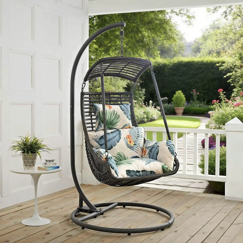 Patio Hanging Egg Chair Cushion Replacement Thick Seat Pad For Outdoor Hammock Swing Chair Black Ultra Plush Comfort