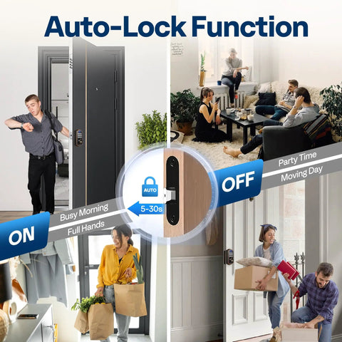 Keyless Entry Door Lock With Fingerprint And Passcode, Electronic Deadbolt For Front Door, Auto Lock, in various scenarios