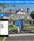 2K HDR Wireless Doorbell Camera With Rechargeable Battery installed at home, showing motion detection reducing false alerts