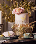 72 Pcs Gold Butterfly Decorations Set With Three Sizes And Three Styles on cake and table decor for parties and birthdays