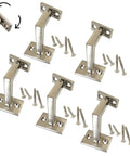Heavy Duty Built To Last Three And Three Eighths Inch High Swivel Handrail Brackets For Staircase In Black Finish With Screws Pack Of 5