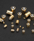 Heavy Duty 304 Stainless Steel Ball Plungers 15Pcs 2Mm Ball 5N Push Fit Spring Latches, assorted steel ball plungers on black surface.