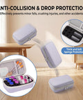 Purple Peptide Case For Fridge And Travel With EVA Vial Organizer in use, showing anti-collision protection and vial storage.