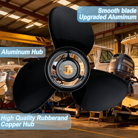 Beefed Up Aluminum Boat Propeller For Mercury And Mercruiser Sterndrives With 14 And A Half Inch Diameter And 19 Pitch Three Blade Design Ideal For 135 To 300 HP Right Hand Rotation Includes Hub Kit And 15 Spline.
