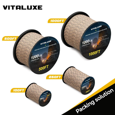 1000Lb Paracord Rope Heavy Duty Tactical Parachute Cord For Survival Gear Camping And Hiking 12 Strand Core Type III 100Ft Desert Camo