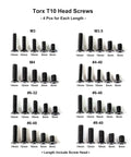 Red Dot Torx Screw Kit For Plates And Mounts With M3 M3.5 M4 And Thread Sizes 4 40 6 40 8 40 6 32 6 48