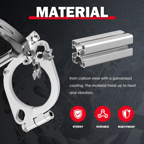 Heavy Duty Split Exhaust Flange Repair Kit Built For Grease Monkeys And Road Trippers Featuring Rock Solid Two And Two Point Five Inch Designs to show carbon steel material and galvanized coating.