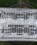 Game Changing Stainless Steel Cooking Grate And Flavorizer Bar Combo Kit Replacement For Weber Go Anywhere Portable Gas Charcoal Grill, top view.