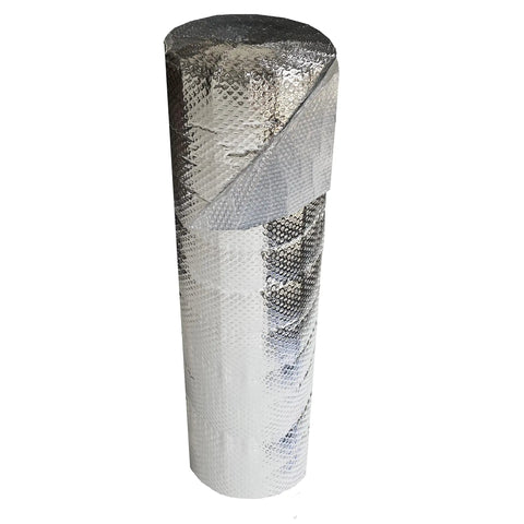 Top Shelf Reflective Insulation Bubble Wrap Roll 48x125ft Silver foil roll for temperature control and energy savings.