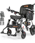 SuperHandy GoRide 2 Plus folding electric wheelchair with dual motors and black frame, 300 lb capacity