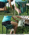 Heavy Duty Garden Kneeler And Seat With Two Tool Pouches, Foldable Garden Bench Stool, Portable Kneeling Chair For Weeding And Planting