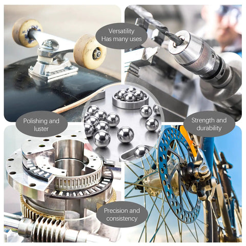 40 Pieces 1 Inch Chrome Steel Bearing Balls 25.4mm Precision High Hardness For Bearings, Drawer Slides, Auto Parts, And Industrial Machinery Maintenance And Upgrades. shown with bearings, drill chuck, and bicycle hub