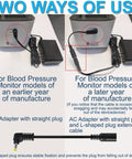 Must Have Replacement 6V DC 1A AC Power Adapter for Omron Blood Pressure Monitors 5 Series 7 Series 10 Series with Euro Plug UL Listed showing two plug types
