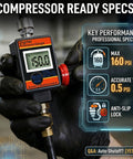 Digital Air Pressure Regulator With Locking Valve For Precise Airflow Up To 160 PSI Inline One Quarter Inch NPT Regulator