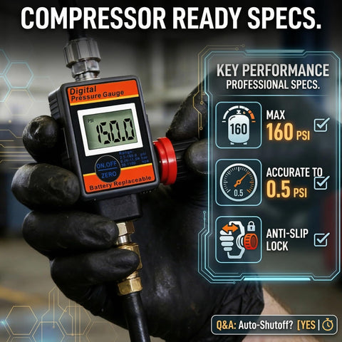 Digital Air Pressure Regulator With Locking Valve For Precise Airflow Up To 160 PSI Inline One Quarter Inch NPT Regulator