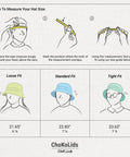 Illustration on measuring hat size for All Day Cotton Bucket Hat With Adjustable Comfort Strap For Beach, Golf, Fishing And Outdoor Fun.