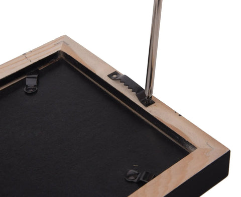 Sawtooth Picture Frame Hangers With Screws Black Metal Heavy Duty 39mm By 7mm By 4mm being installed on a frame back