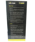 Back of Encore Orange Foam Ear Plugs Uncorded 200 Pack In Dispenser Box NRR 32 dB showing safety warnings.
