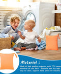 Children in laundry room with orange 4 Pack Wet Dry Diaper Bags For Baby Cloth Diapers And Swim Gear Waterproof Reusable Travel Organizer