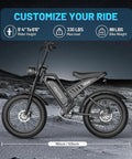 Solid Adult 20 Inch Fat Tire Electric Bike Dope Daily Ride That Crushes Commutes Goes Hard On Off Road Trails Includes Waterproof Phone Pouch And Secure Bike Lock UL Certified dimensions and rider options