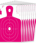 Pink Paper Shooting Targets Pack 50 For Range Practice And Competitions 23x35 Silhouette Targets showing full set of sheets