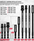 Built Tough 9 Piece Impact Socket Adapter Set For Drill with varied 1/4, 3/8, 1/2 inch CR-V steel sizes