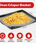 Nonstick Oven Air Fryer Basket For Even Bakes No Flip Required And Crispy Results For Pizza Fries Chips And More With Less Oil Easy Cleanup Dishwasher Safe with fries
