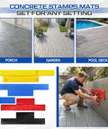 Five Piece Concrete Stamping Mats Set With Durable Polyurethane Texture Molds For Patios, Walls, Floors And Driveways