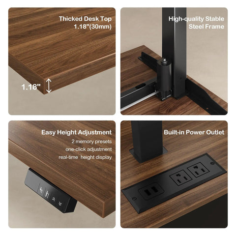 Detail of 63 Inch Standing Desk With File Cabinet And Privacy Panel Electric Height Adjustable L Shaped Desk With AC USB Ports