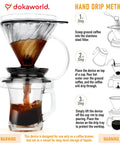 Premium Borosilicate Glass Pour Over Coffee Dripper With Reusable Stainless Steel Filter demonstrating hand drip coffee method.