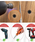 Heavy Duty Premium Top Tier Magnetic Drywall Screw Setter Bits With Adjustable Depth Stop fitting into black screw on wood.