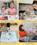 Kids and parents using Colorful Polymer Clay Starter Kit With 120 Bright Colors Oven Baked Non Sticky Modeling Clay DIY Jewelry Making Set