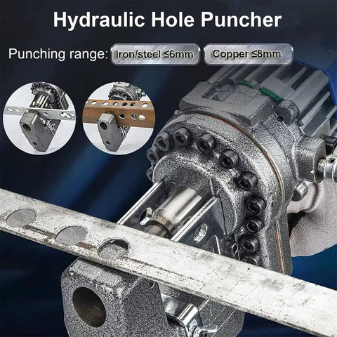 Pro Shop Grade 1800W Hydraulic Hole Punch Press Engineered For Angle And Channel Steel With Five Swappable Dies Lightning Fast Knockouts Tight Tolerance Alignment Smooth Operation Workhorse Optimized For Steel Iron Aluminum Copper Projects