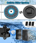Glass Solar Water Fountain With White Flower Design 3.5W No Battery For Bird Bath Garden Pond Outdoor Pool With Four Fixed Rods And Seven Nozzles featuring built-in filter system