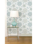 Gypsy Floral Blue Green Peel And Stick Wallpaper For Walls No Residue Removable And Repositionable DIY Friendly Rental Decor Roll 20 Sq Ft Blue Floral Pattern For Accent Walls