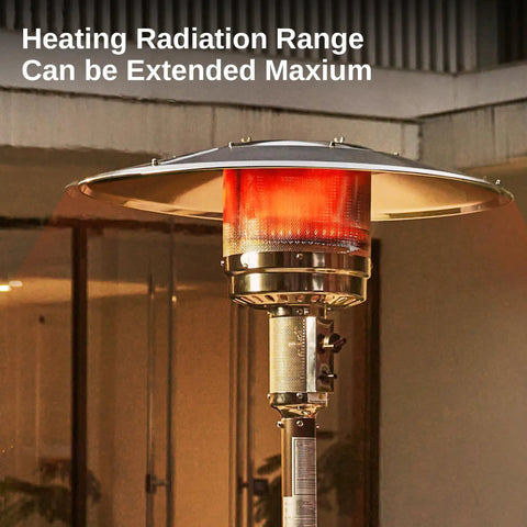 Round Propane Patio Heater Reflector Shield Three Panel Top Cover 33 Inch Diameter Replacement Part For Outdoor Heaters