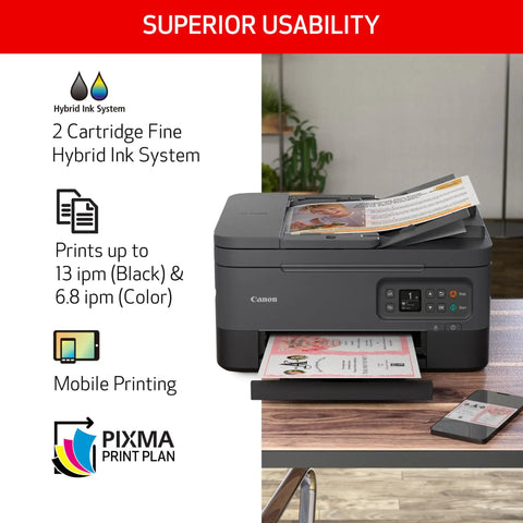 Slick All In One Wireless Color Inkjet Printer With Duplex Printing Auto Document Feeder Breezy Mobile Setup And Alexa Compatibility for home office display, printing documents.